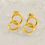 Gold color / 1 Pair Simple Series Daily Twist Stainless Steel  Gold Color Women's Stud Earrings Picture2